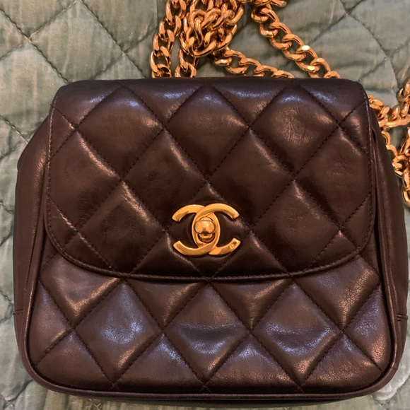 CHANEL Handbags - Chanel vintage black turn lock waist bag
